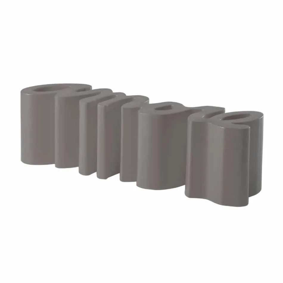 Färgad designbänk Slide Love modern made in Italy Viadurini