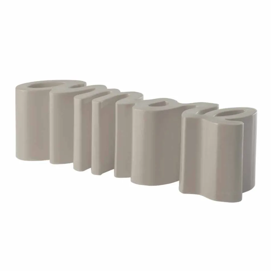 Färgad designbänk Slide Love modern made in Italy Viadurini