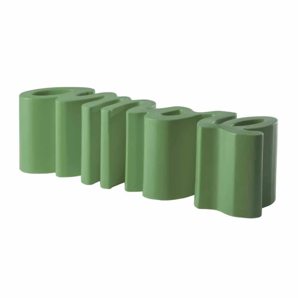 Färgad designbänk Slide Love modern made in Italy Viadurini