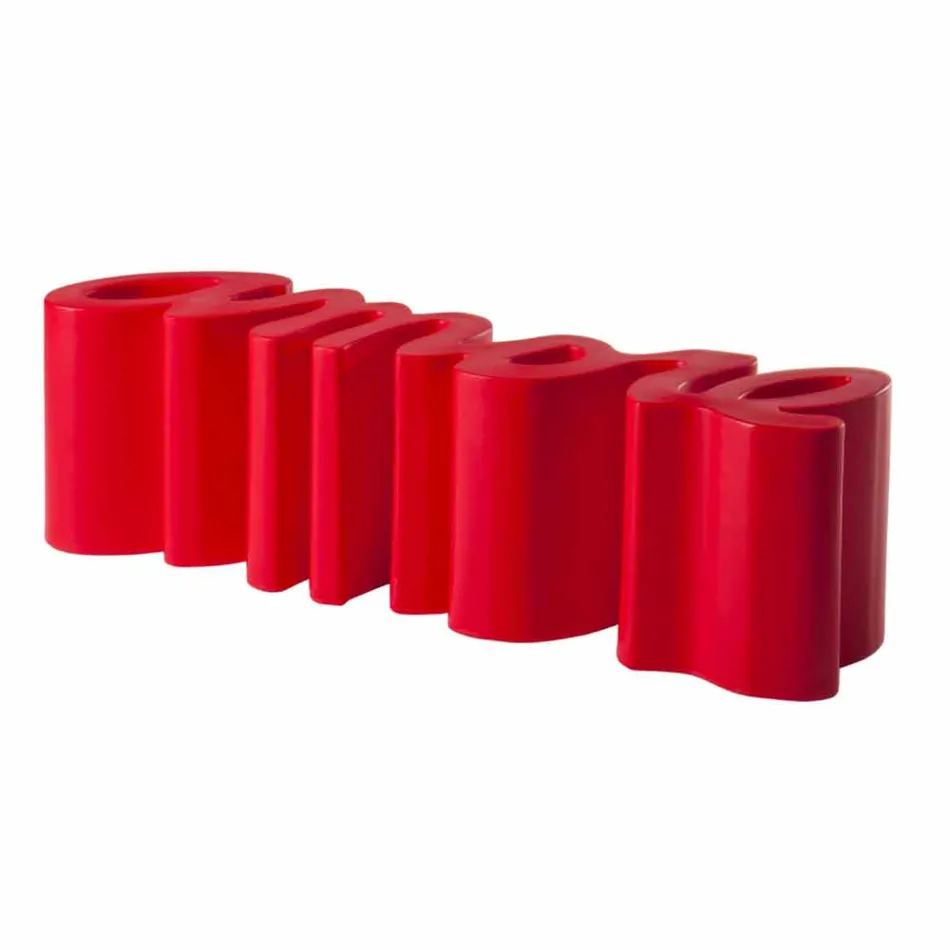 Färgad designbänk Slide Love modern made in Italy Viadurini