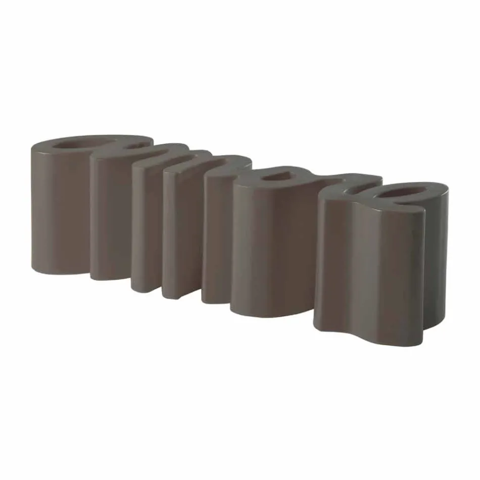 Färgad designbänk Slide Love modern made in Italy Viadurini