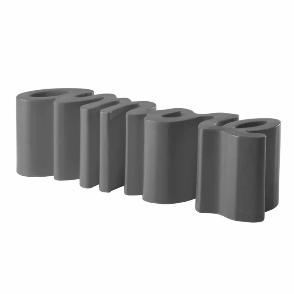 Färgad designbänk Slide Love modern made in Italy Viadurini