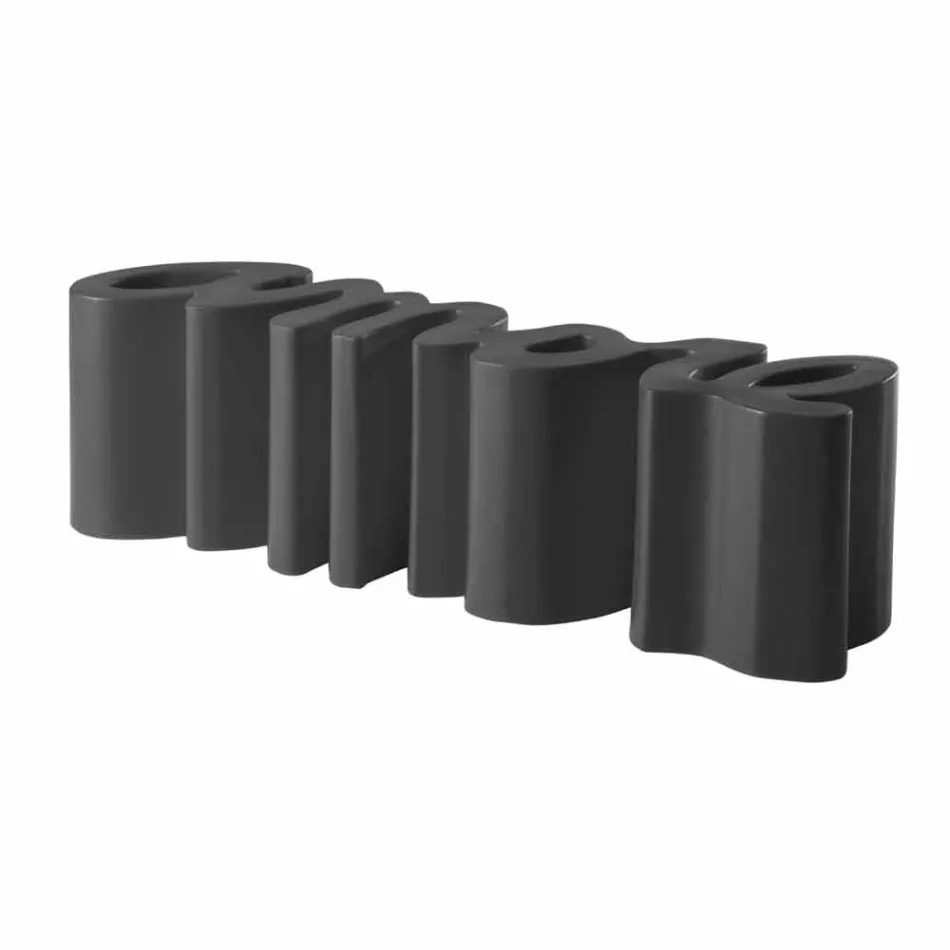 Färgad designbänk Slide Love modern made in Italy Viadurini