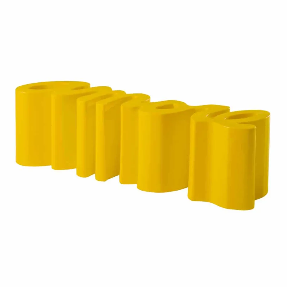 Färgad designbänk Slide Love modern made in Italy Viadurini