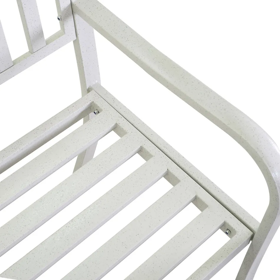 Utomhusbänk av metall med utdragbart bord - Graffetta Viadurini