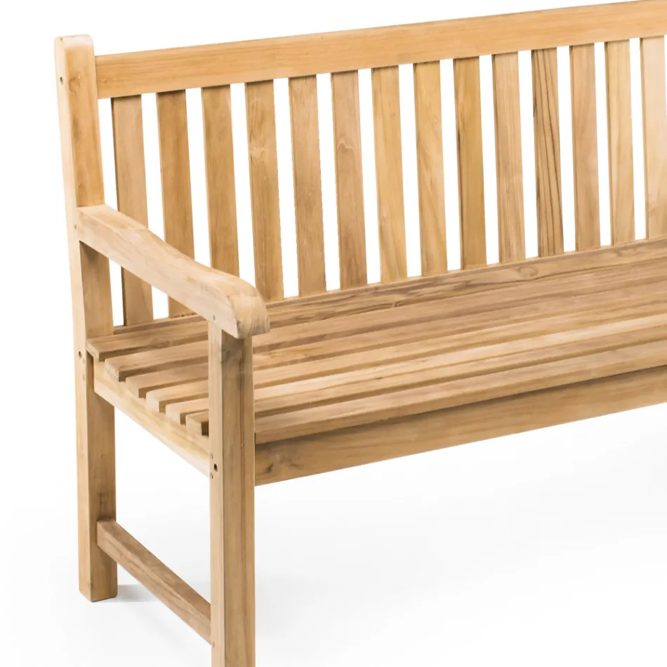 Trädgårdsbänk i naturlig teak i olika storlekar - Yggdrasil Viadurini