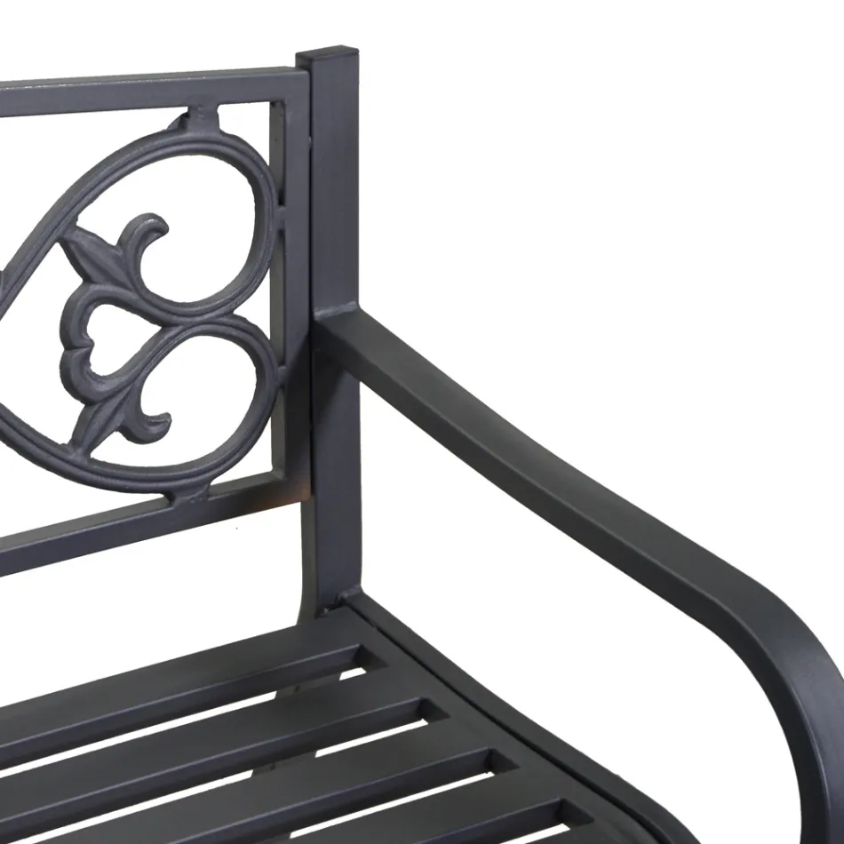 Trädgårdsbänk av metall med olika ytbehandlingar - Häftapparat Viadurini