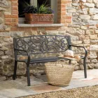 Trädgårdsbänk av metall med olika ytbehandlingar - Häftapparat Viadurini