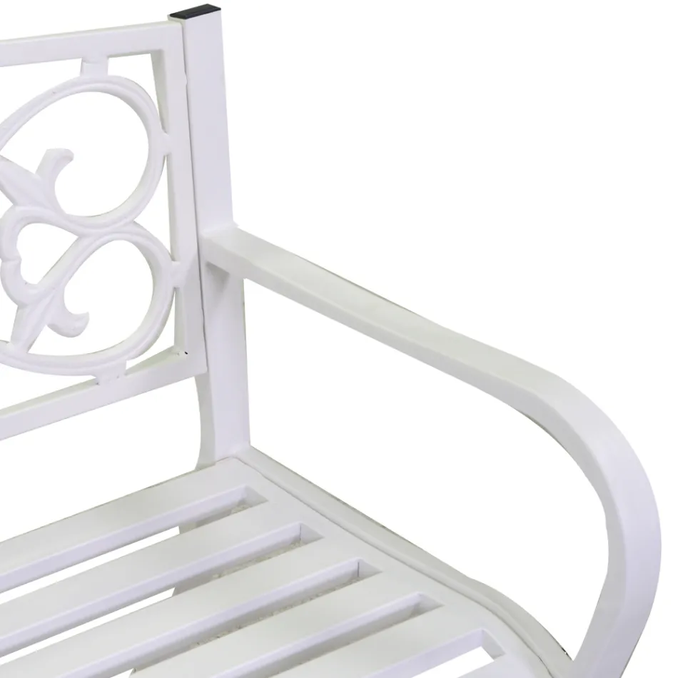 Trädgårdsbänk av metall med olika ytbehandlingar - Häftapparat Viadurini