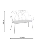 Trädgårdsbänk helt tillverkad av metall - Arkiv Viadurini