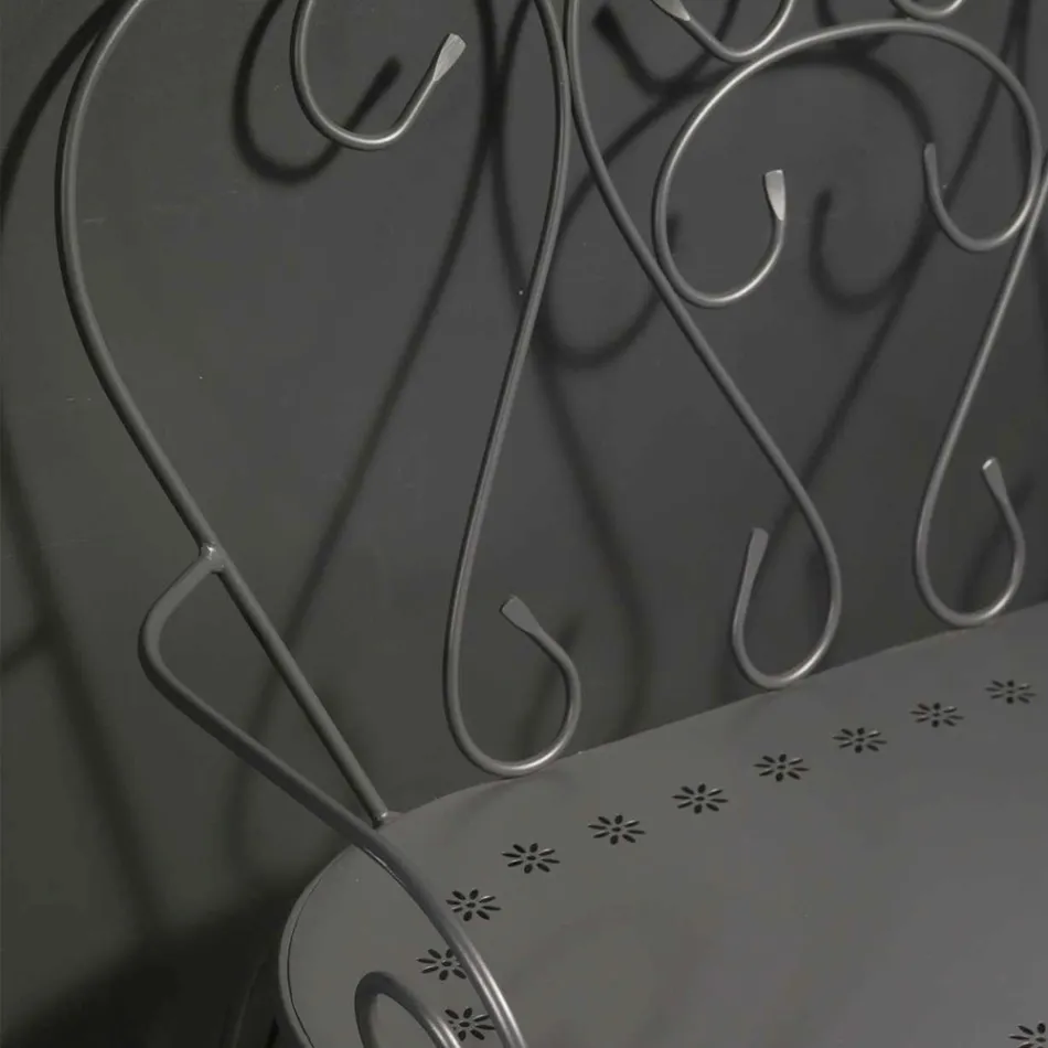 Trädgårdsbänk helt tillverkad av metall - Arkiv Viadurini