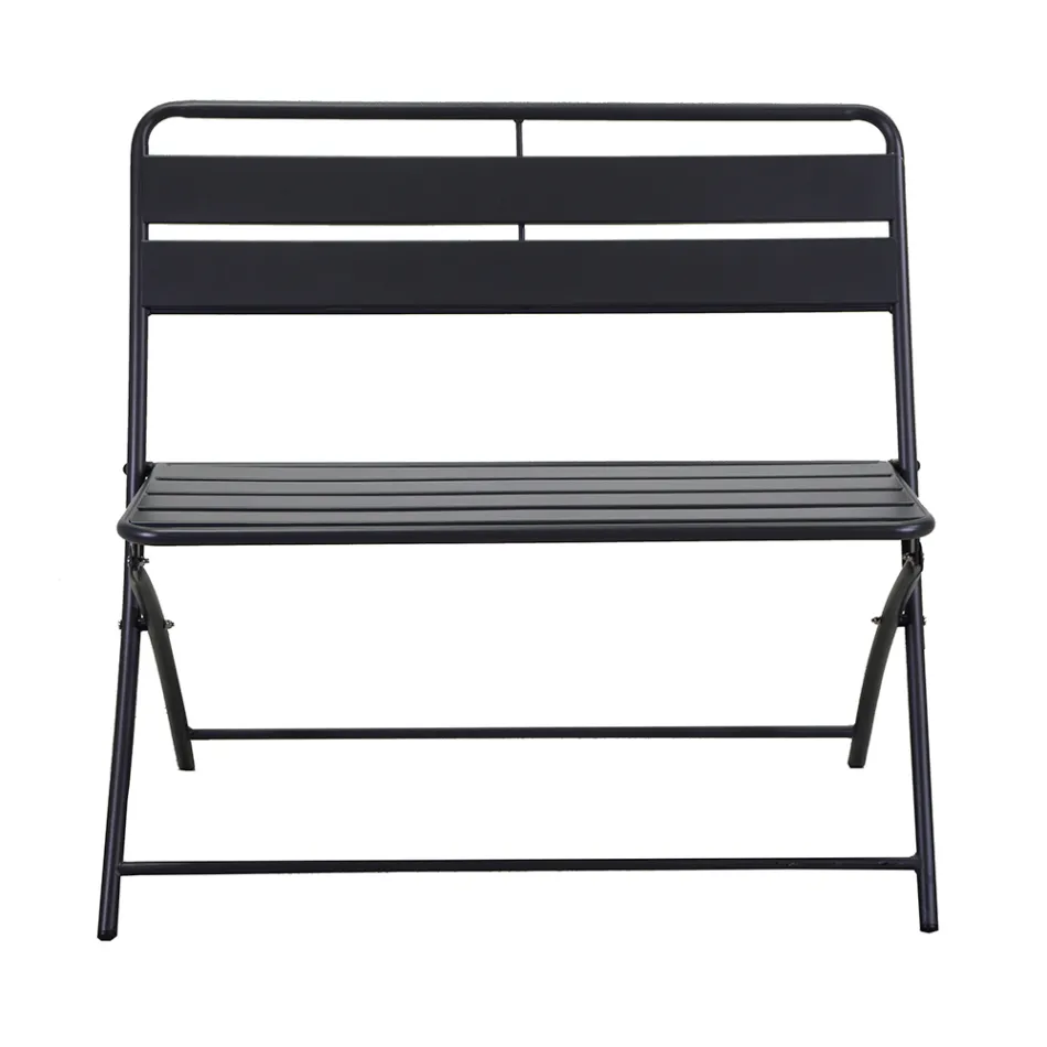 Hopfällbar trädgårdsbänk av metall - Ribbon Viadurini