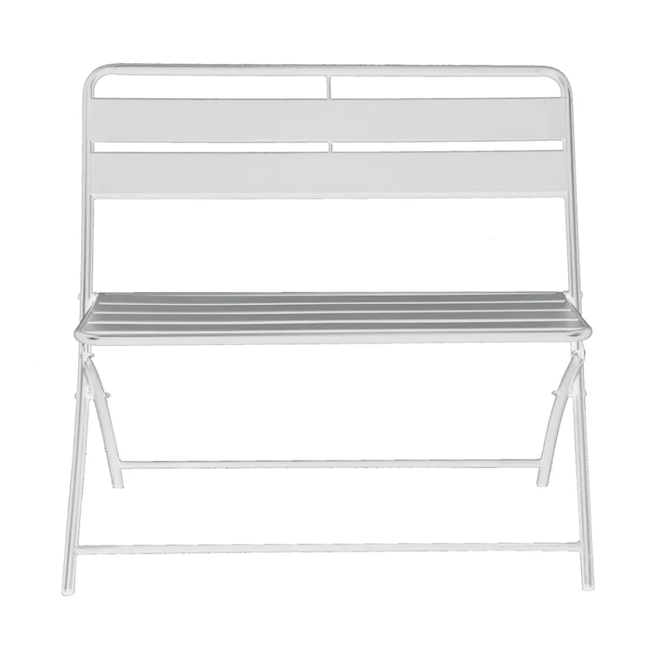 Hopfällbar trädgårdsbänk av metall - Ribbon Viadurini