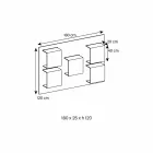 Väggpanel i Canaletto valnöts- och glashyllor 2 storlekar - basilika Viadurini