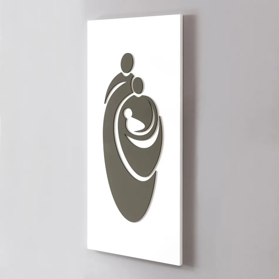 Panel som visar den lasergraverade familjen tillverkad i Italien - Chiaki Viadurini