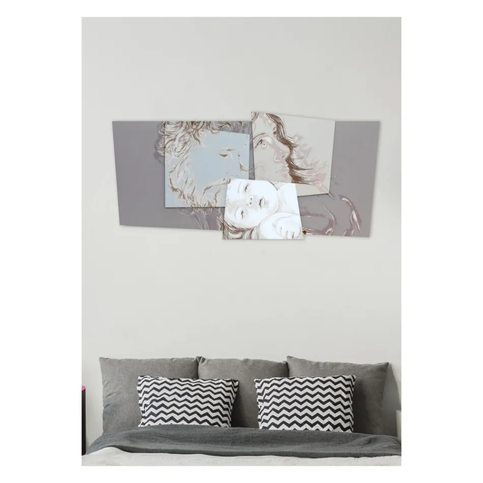 Panel med familjen Bethlehem Made in Laser Made in Italy - Paola Viadurini