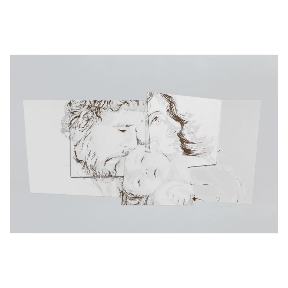 Panel med familjen Bethlehem Made in Laser Made in Italy - Paola Viadurini