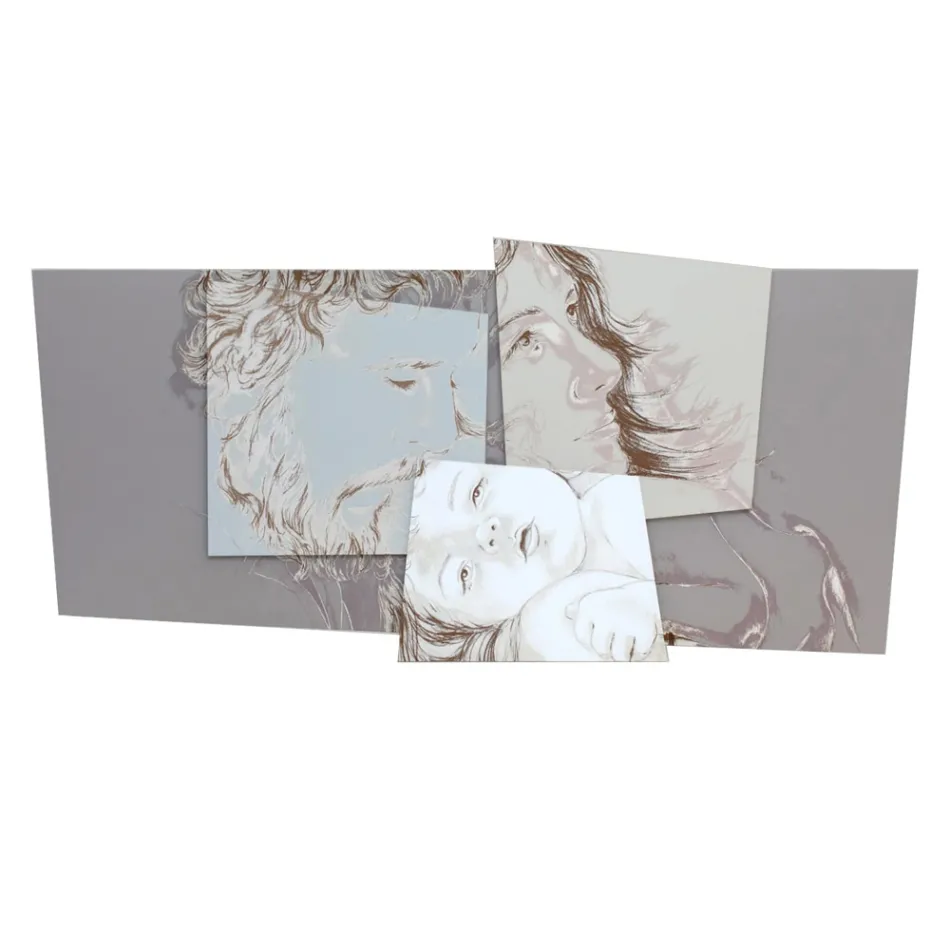 Panel med familjen Bethlehem Made in Laser Made in Italy - Paola Viadurini