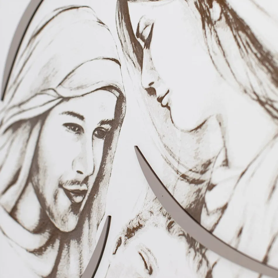 Panel med lasergraverad familj tillverkad i Italien - Micky Viadurini