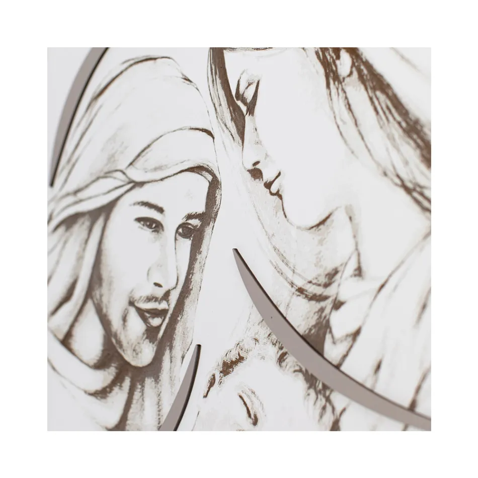 Panel med lasergraverad familj tillverkad i Italien - Micky Viadurini