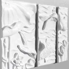 Dekorativ väggpanel Modern design vit och grå keramik - Giappoko Viadurini