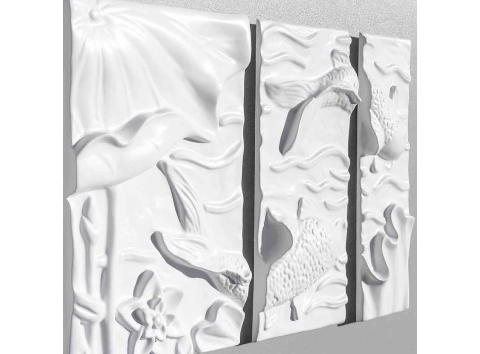 Dekorativ väggpanel Modern design vit och grå keramik - Giappoko Viadurini