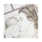 Lasergraverad panel med kvinna och barn gjord i Italien - Harald Viadurini