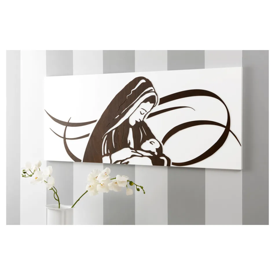 Panel gjord med lasergravyr som föreställer mamman gjord i Italien - Chiyo Viadurini