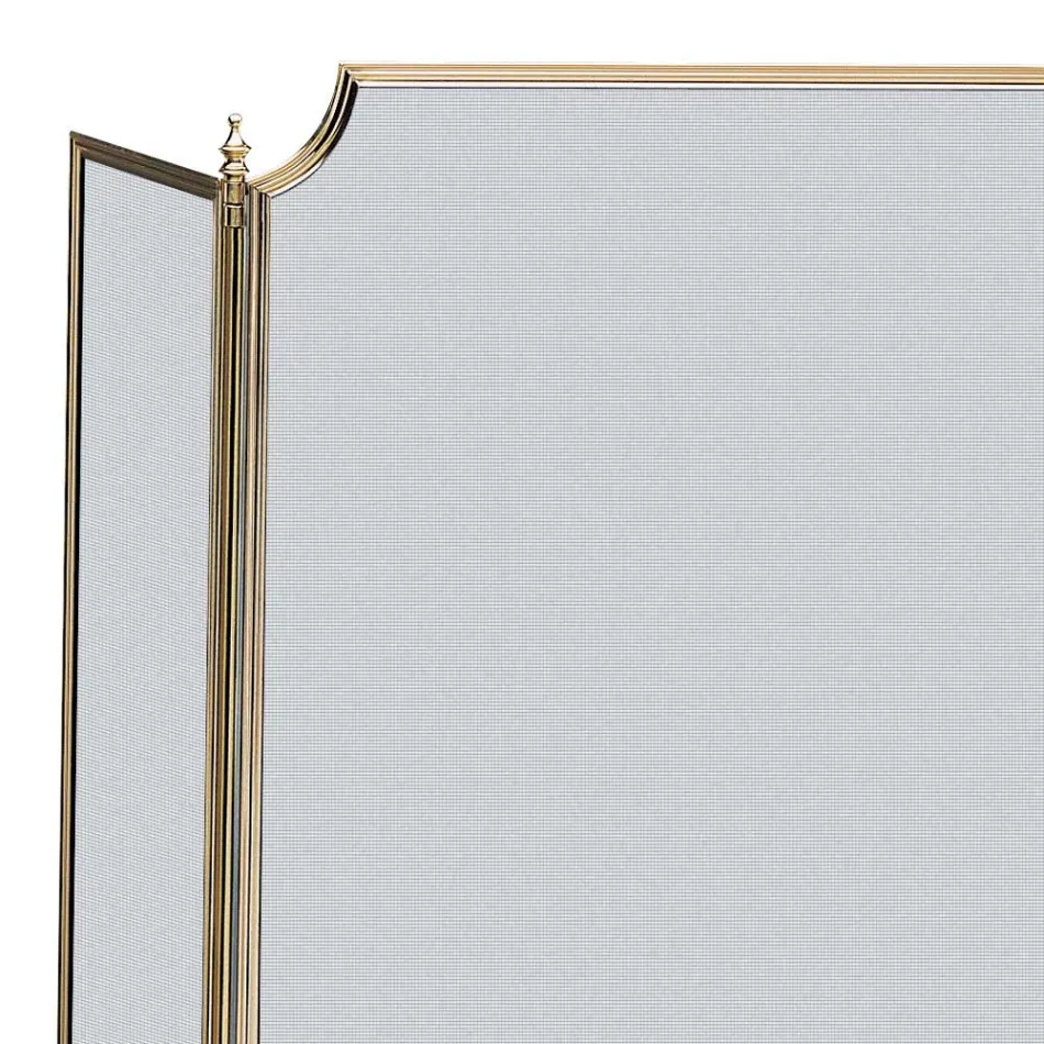 Gnistfångare med fint svart nät och mässing Made in Italy - Whale Viadurini