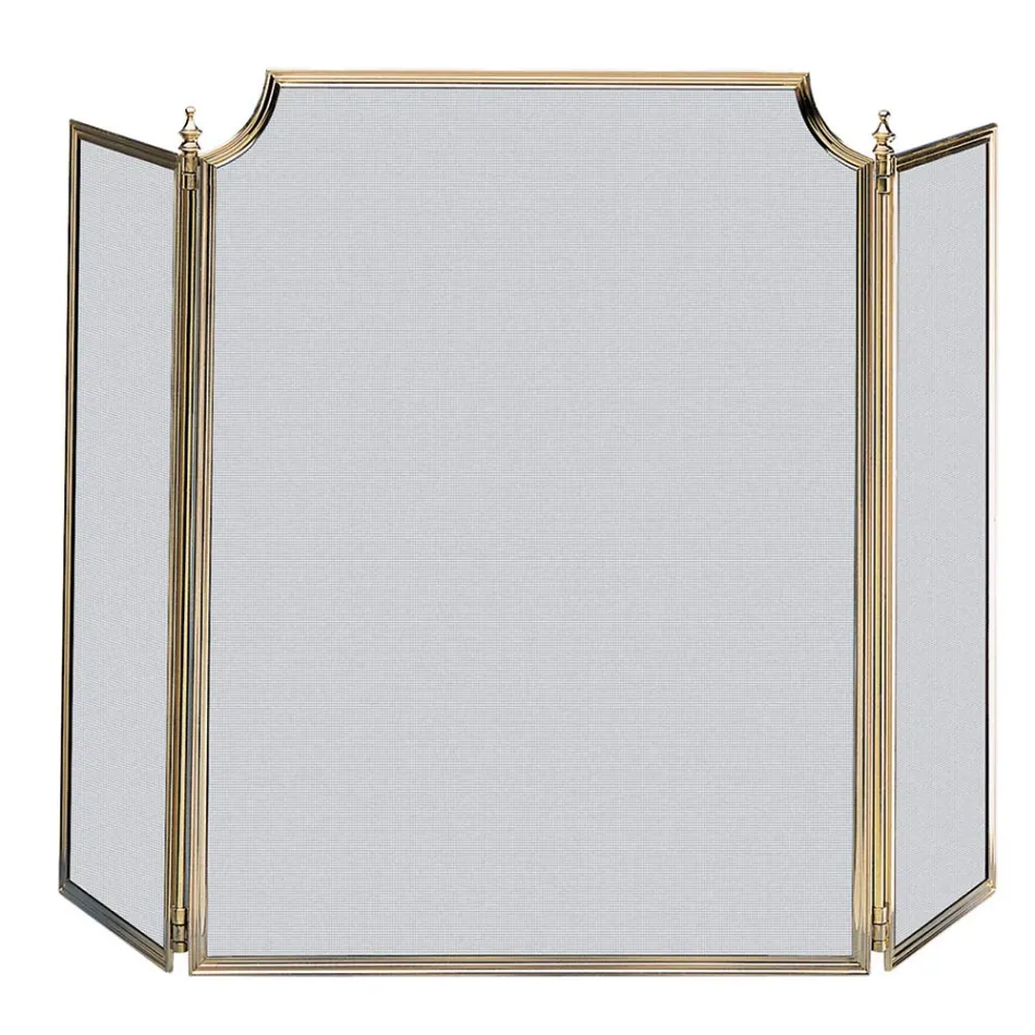 Gnistfångare med fint svart nät och mässing Made in Italy - Whale Viadurini