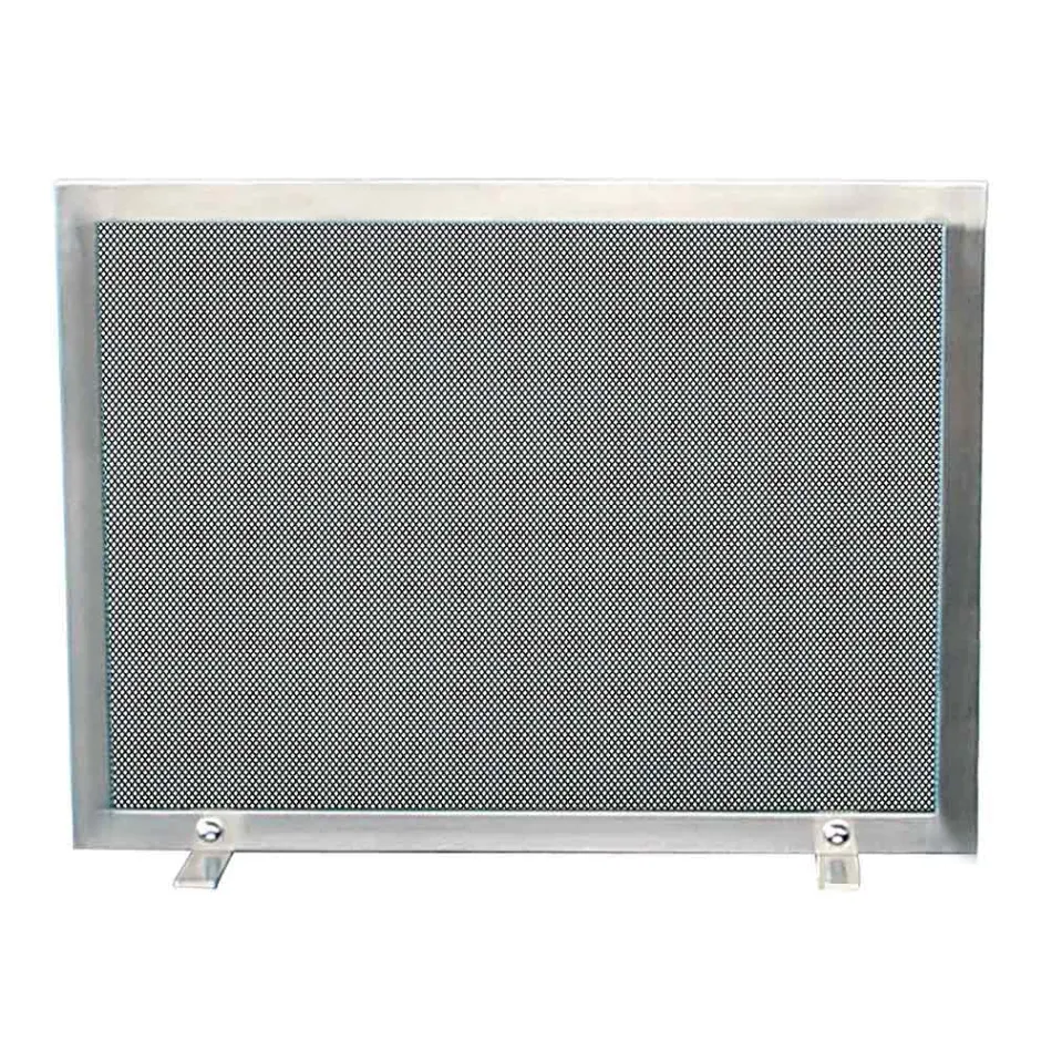 Gnistfångare med svart nät och rektangulärt stål tillverkat i Italien - sten Viadurini