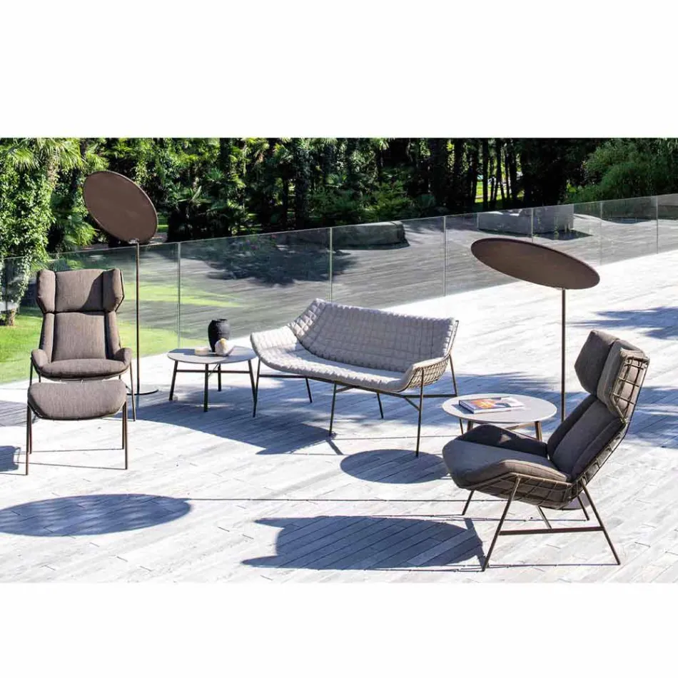 Tygparasoll med aluminiumkonstruktion - Emma solskyddsmedel från Varaschin Viadurini