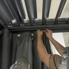 Pegola 3x4 mt i antracitlackerad aluminium med vev - Levante Viadurini