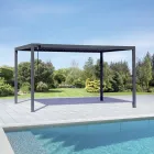 Antracit aluminiumpergola med justerbart tak - Vitta Viadurini
