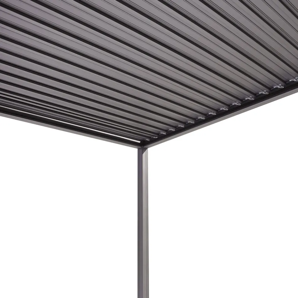 Antracit aluminiumpergola med justerbart tak - Vitta Viadurini