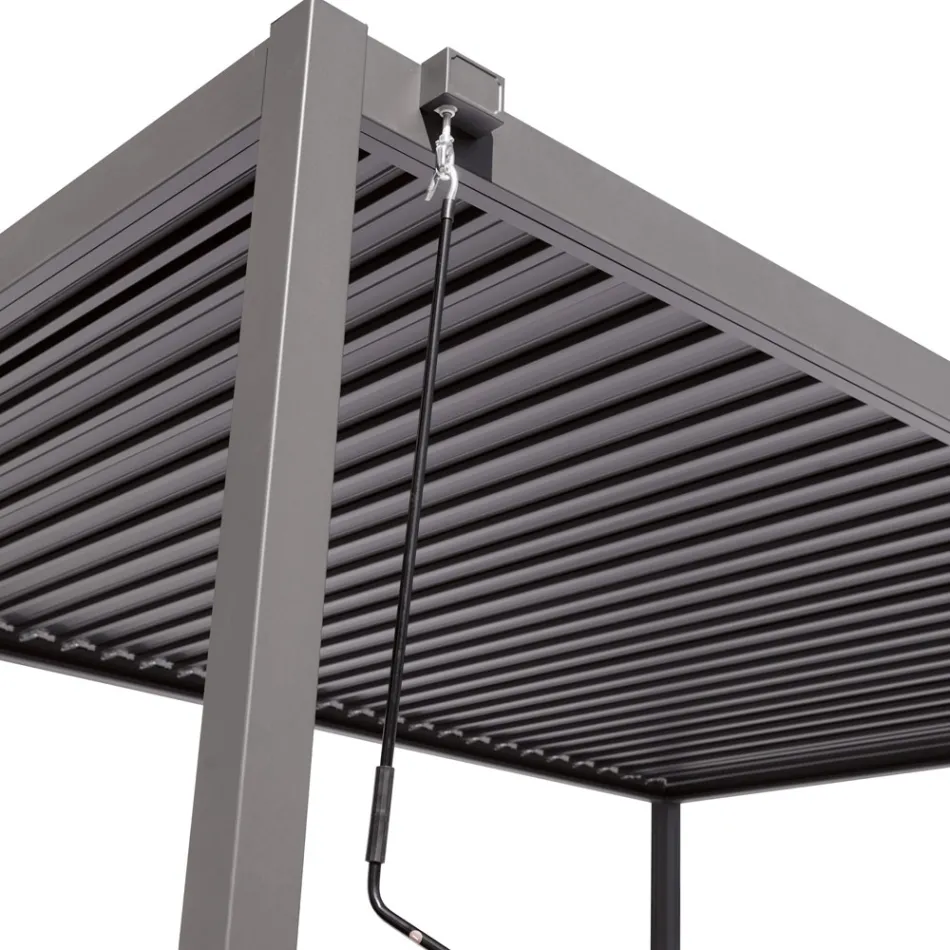 Antracit aluminiumpergola med justerbart tak - Vitta Viadurini