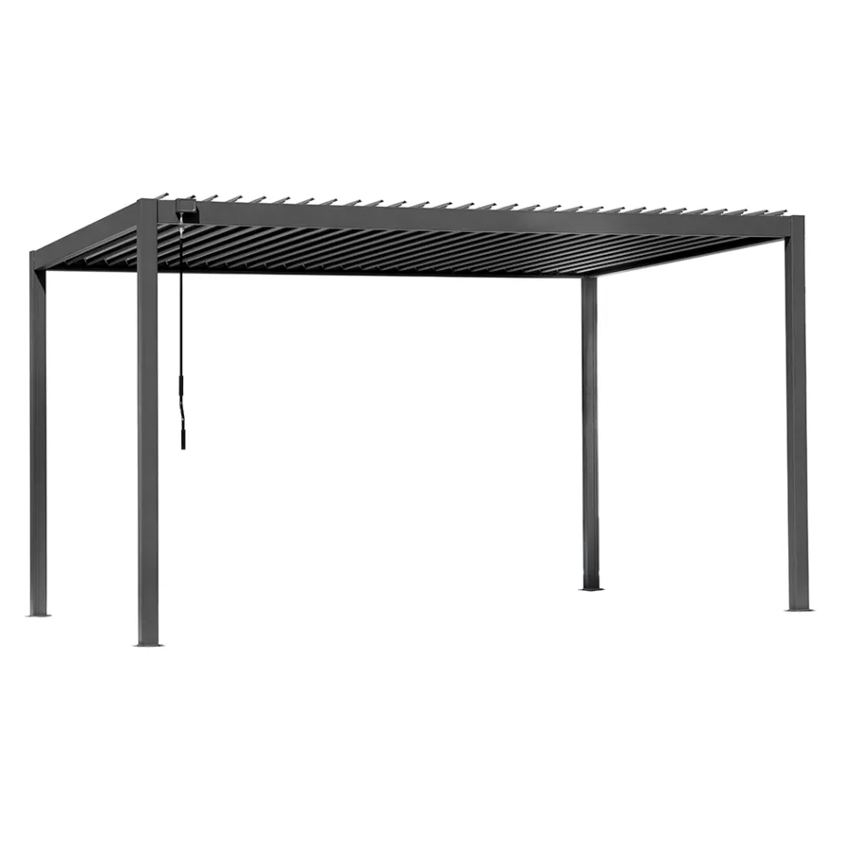 Antracit aluminiumpergola med justerbart tak - Vitta Viadurini