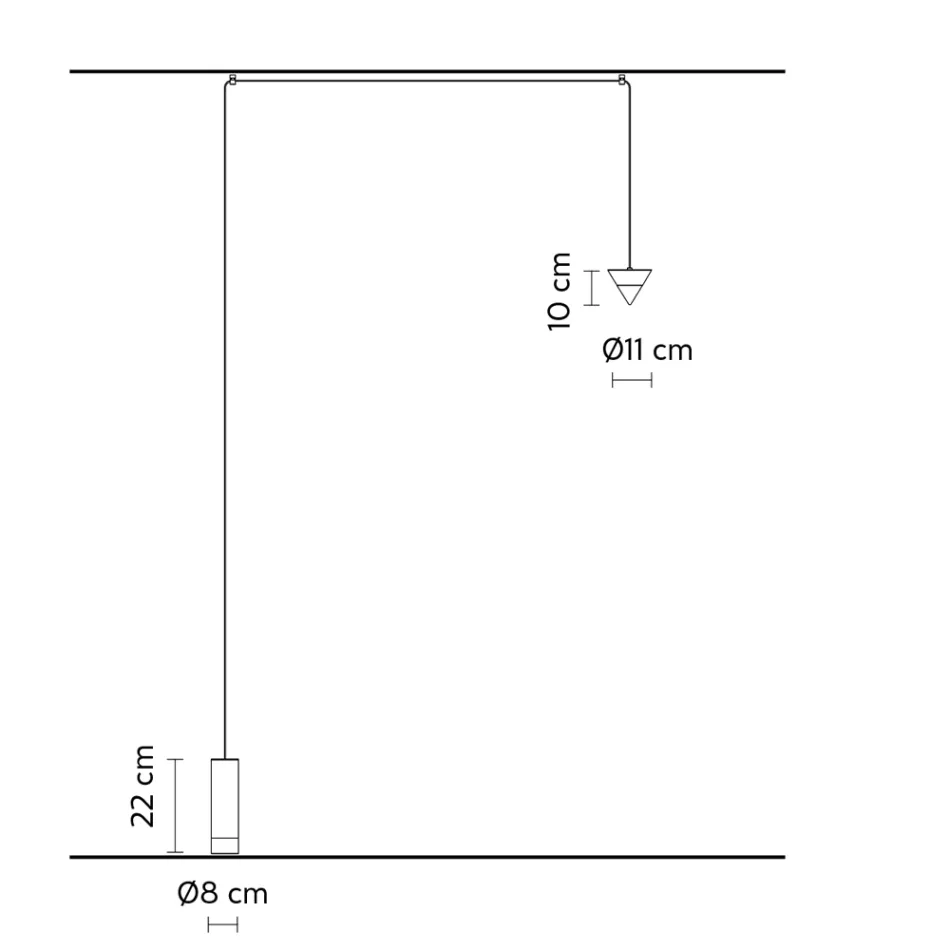 Trådgolvlampa i svart aluminium och kon. Fantastisk minimal design - Mercado Viadurini