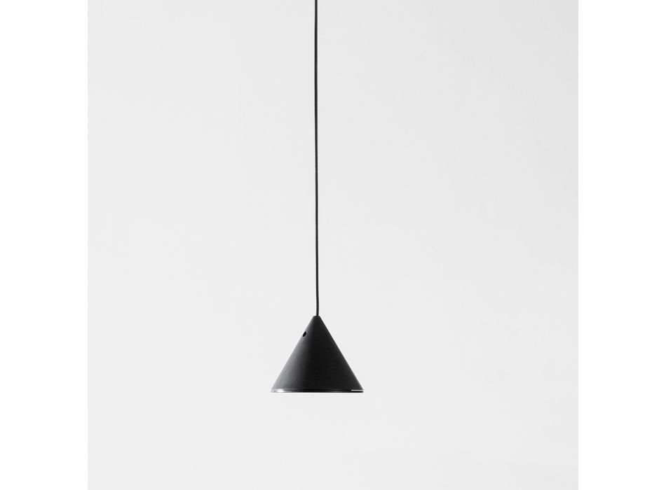 Trådgolvlampa i svart aluminium och liten kon Minimal Design - Mercado Viadurini