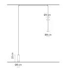 Golvlampa i svart aluminium och dubbel kon Minimal Design - Mercado Viadurini