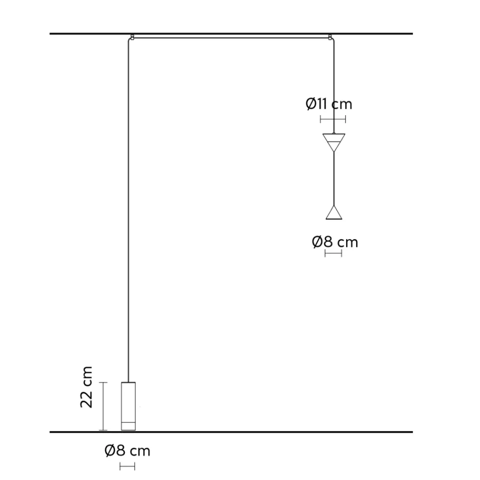 Golvlampa i svart aluminium och dubbel kon Minimal Design - Mercado Viadurini