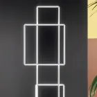 Design LED golvlampa i guld eller silvermålad metall - Formell Viadurini