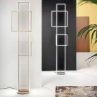 Design LED golvlampa i guld eller silvermålad metall - Formell Viadurini