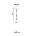 Klassisk handgjord italiensk golvlampa i glas och metall med lampskärm - Oliver Viadurini