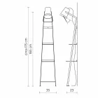 Vardagsrumsgolvlampa i vit eller matt svartmetall med hyllor - Butler Viadurini