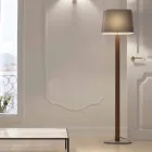 Golvlampa i modern design i metall med lampskärm av tyg Made in Italy - Jump Viadurini