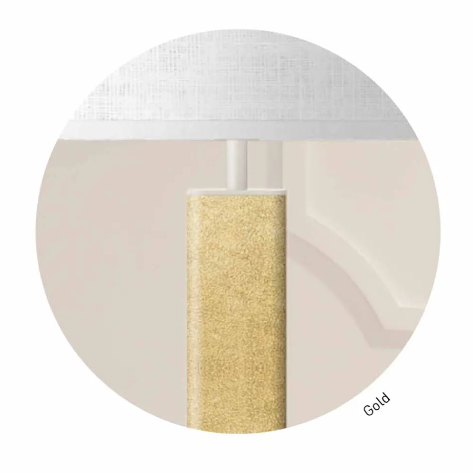 Golvlampa i modern design i metall med lampskärm av tyg Made in Italy - Jump Viadurini