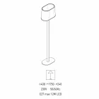 Golvlampa i modern design i metall med lampskärm av tyg Made in Italy - Jump Viadurini