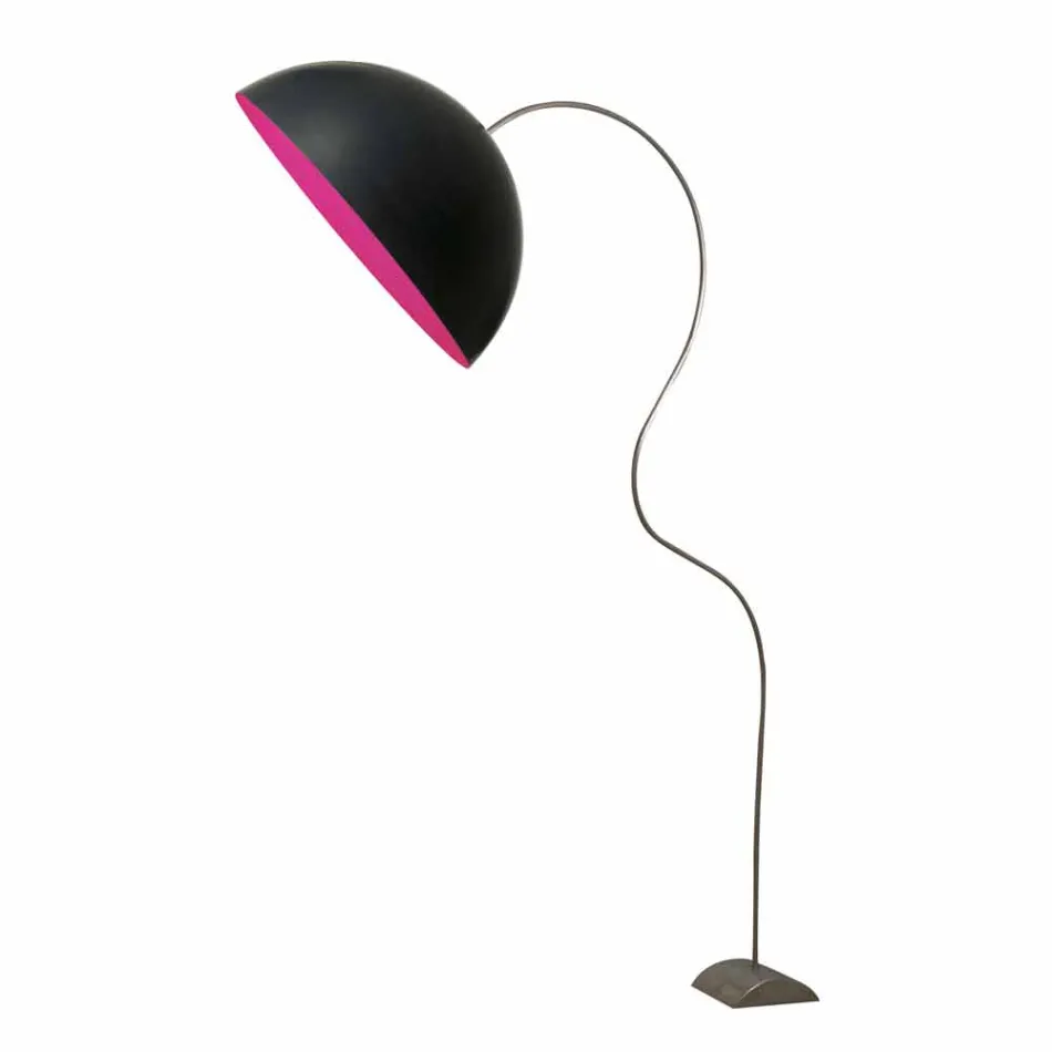 Modern H210cm golvlampa In-es.artdesign Half Moon färgad nebulit Viadurini