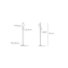 Alma golvlampa i aluminium och vitblåst glaslampa Viadurini